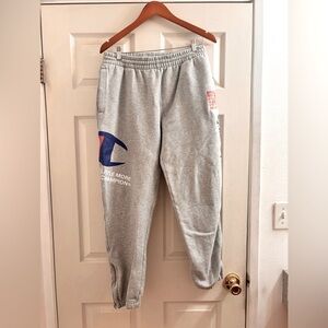 Champion: Gray Sweatpants with Logo